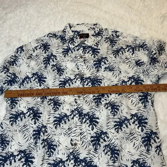 Untuckit Hawaiian Style Button Down %100 Linen Men’s Short Sleeve Large Shirt - Picture 3 of 7
